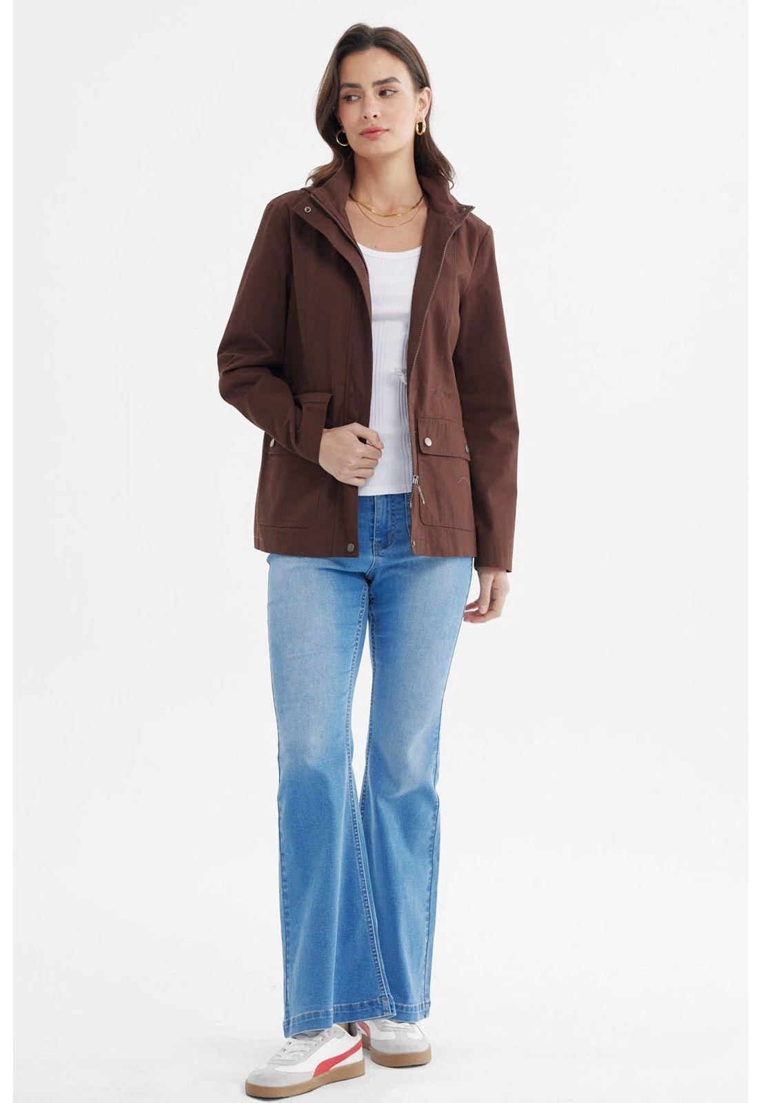 Chaqueta Mujer Con Gorro Chocolate-3