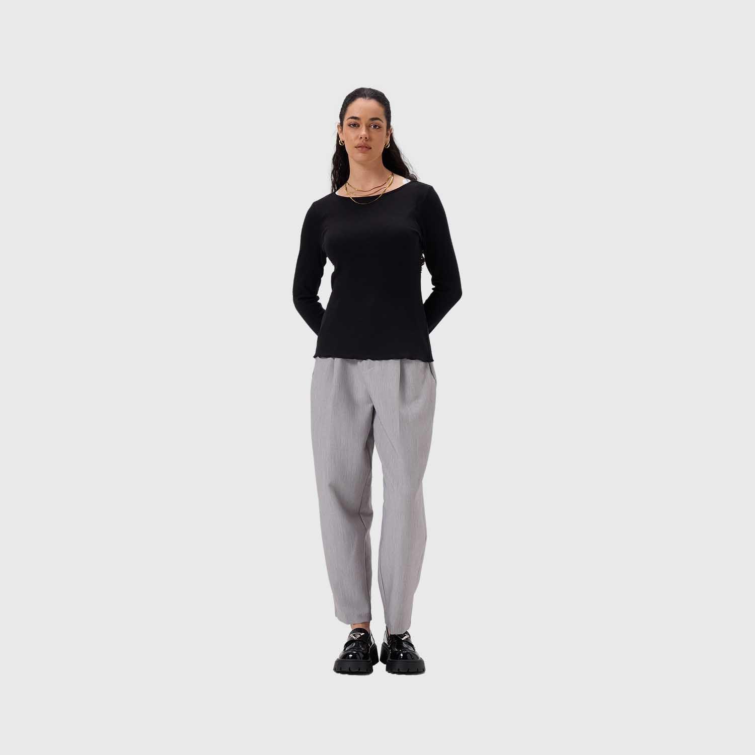 Polera Mujer Rib Lisa Negro II Fashion's Park-3