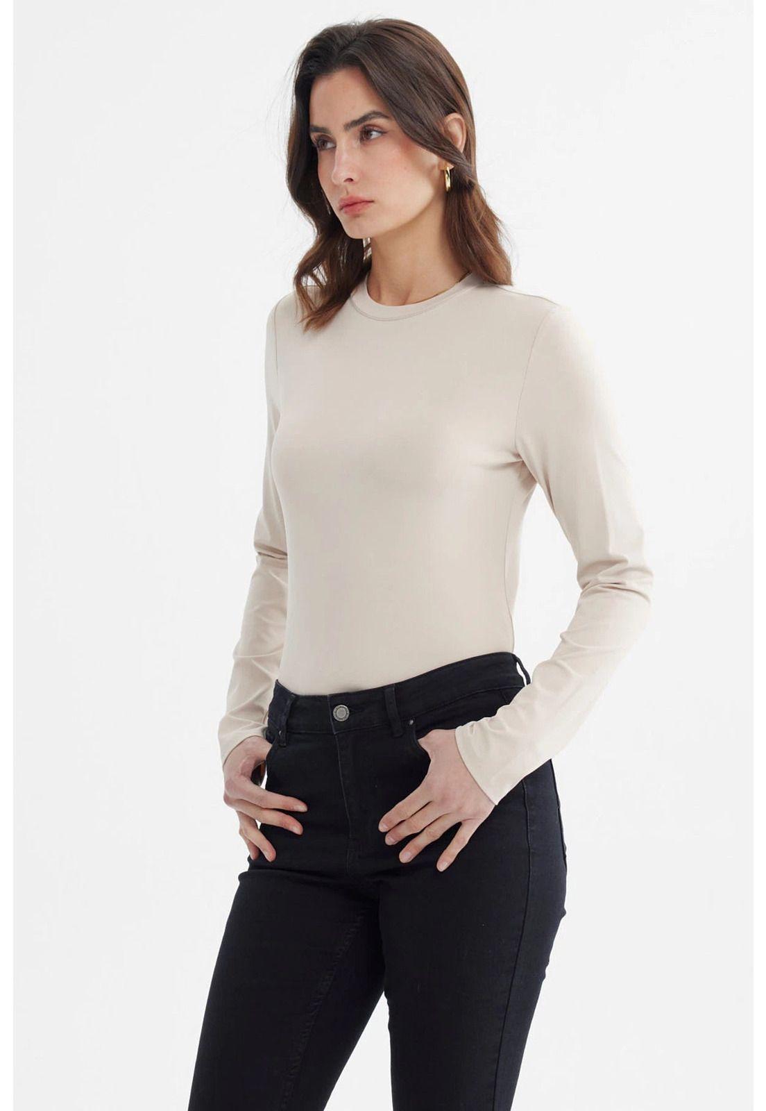 Polera Mujer Wide Leg Beige-1