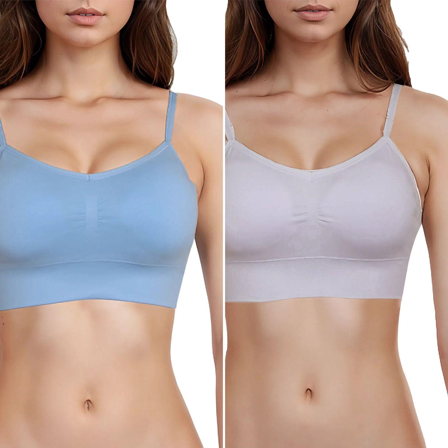 Sostén Mujer Bipack Peto Liso Celeste-0