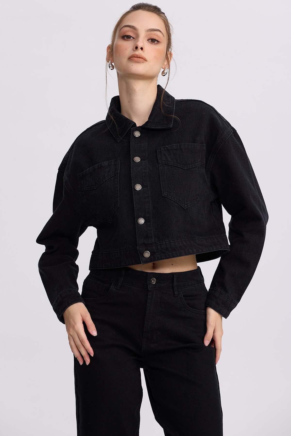 Chaqueta Mujer Cowboy Negro-1