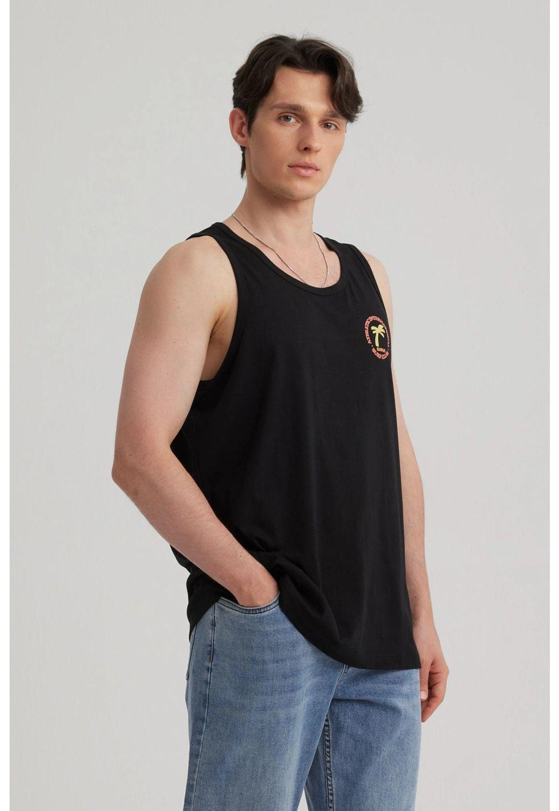 Polera Hombre Estampado Negro - lV-5