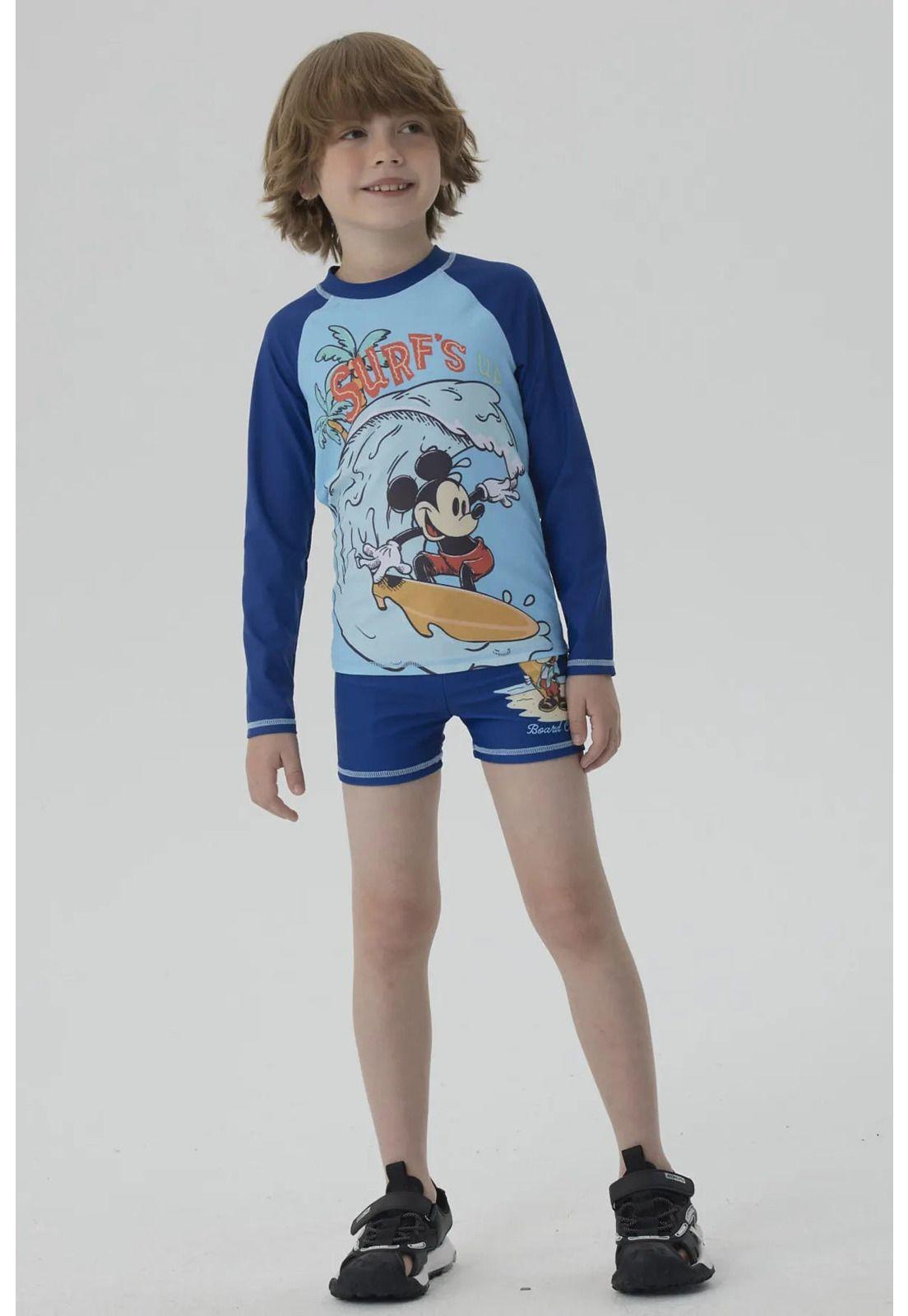 Short De Baño Niño Mickey Azul Marino-0