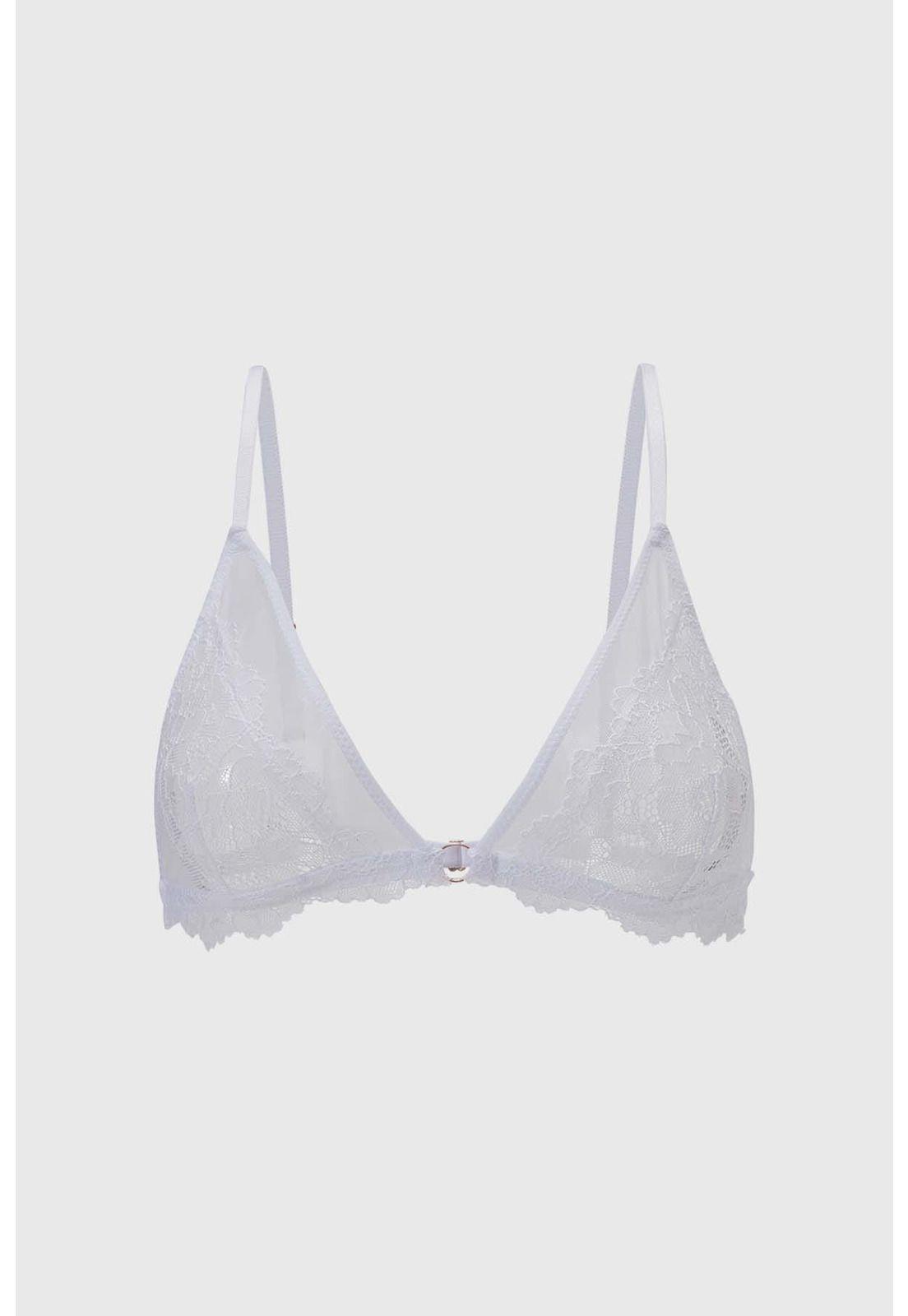 Sostén Mujer Sin Arco Encaje Blancos-0