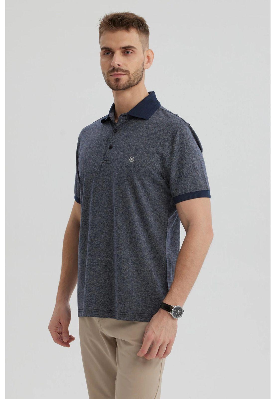 Polera Hombre Con Contraste Azul Marino-2