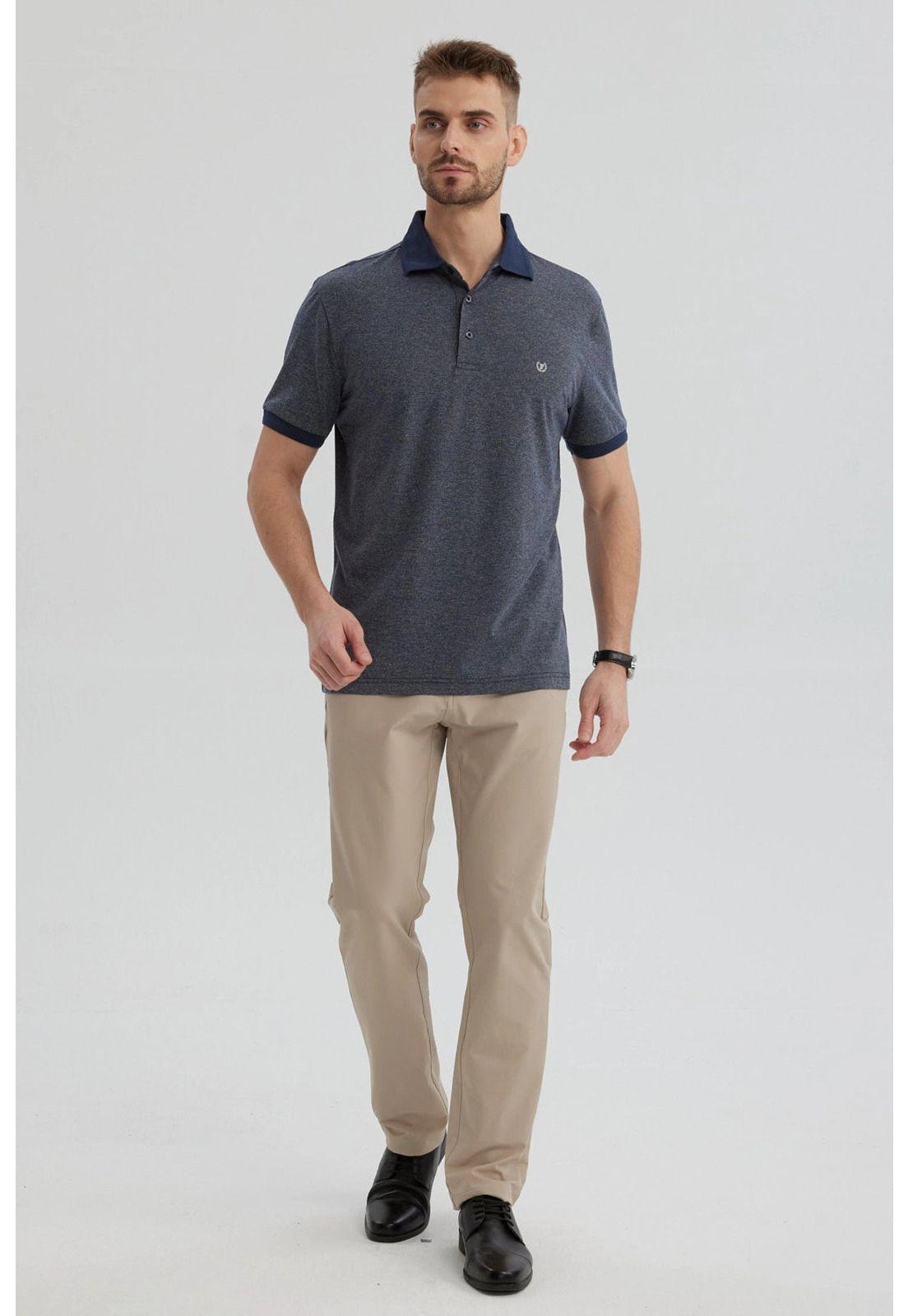 Polera Hombre Con Contraste Azul Marino-3