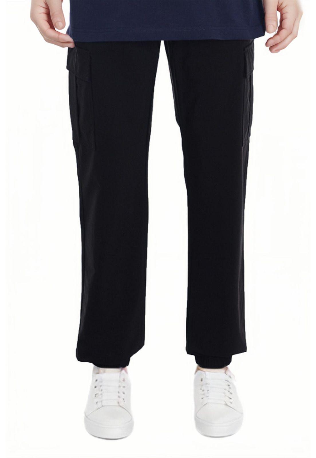 Pantalón Niño Cargo Tipo Parachute Negro-1