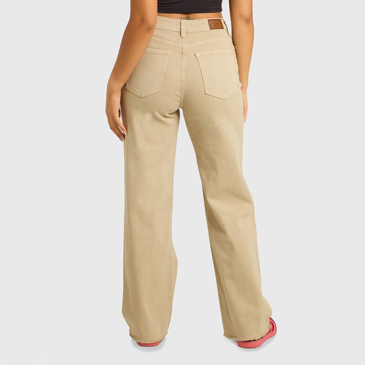 Jeans Mujer Recto Color Beige Fashions Park-2