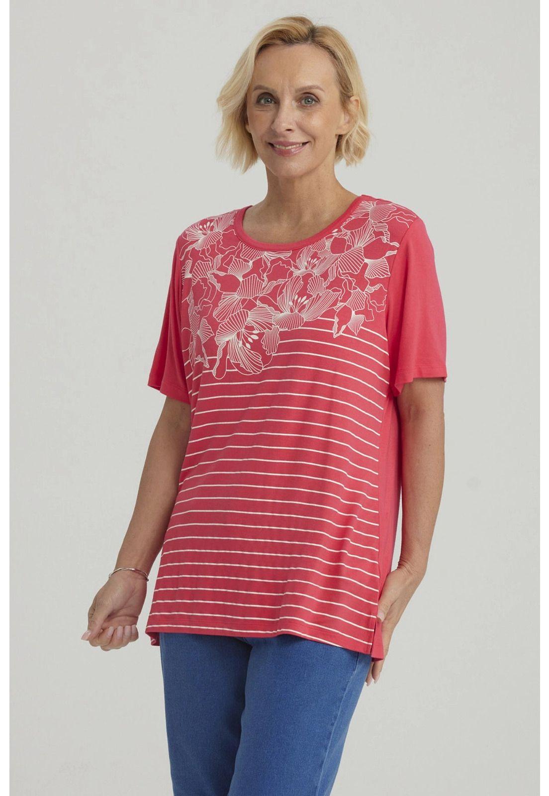 Polera Mujer Estampada Fucsia-3