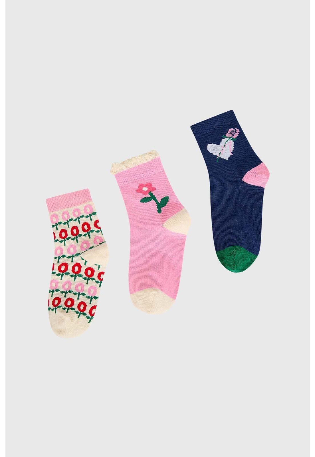 Calcetín De Vestir Niña Frutas Rosado-0