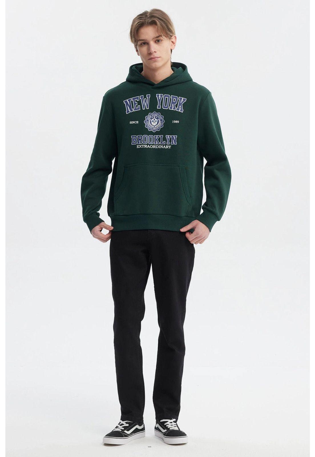 Polerón Hombre College Grafitti Verde-3