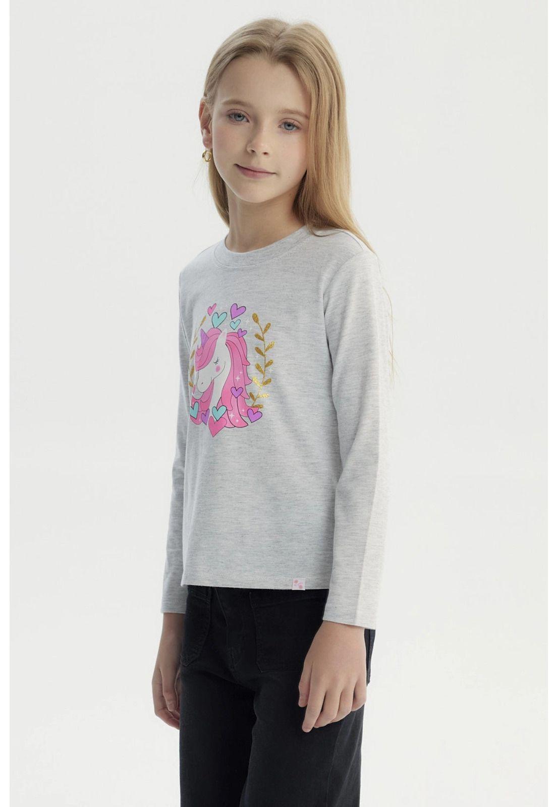 Polera Niña Básica Toddler Gris Melange-1