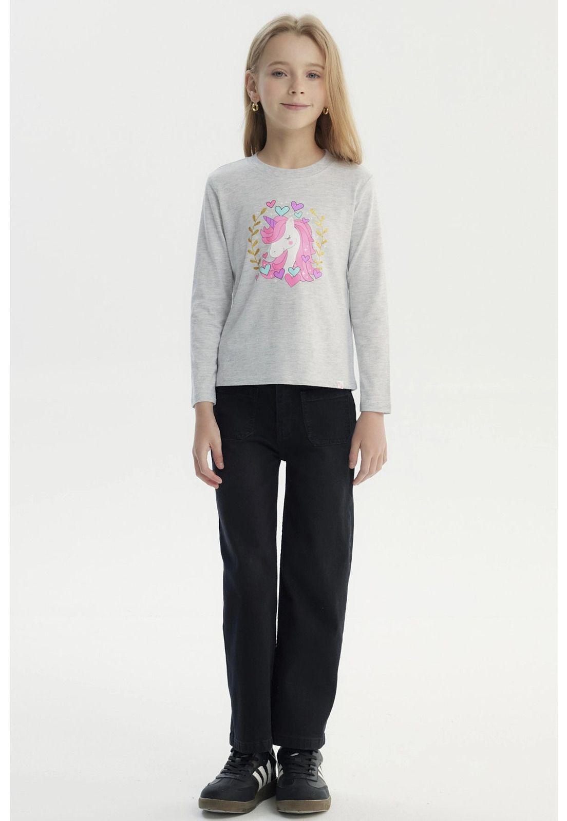 Polera Niña Básica Toddler Gris Melange-3