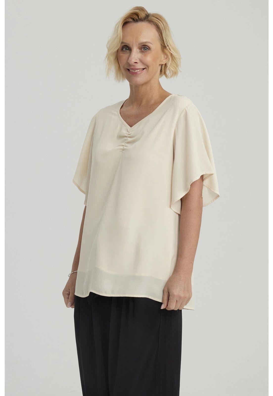 Blusa Mujer Vuelos Beige Claro-5