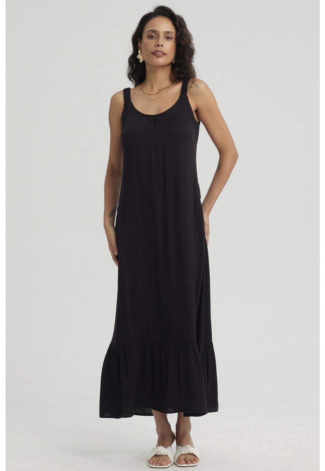 Vestido Mujer Largo Pabilo Negro - lll-4