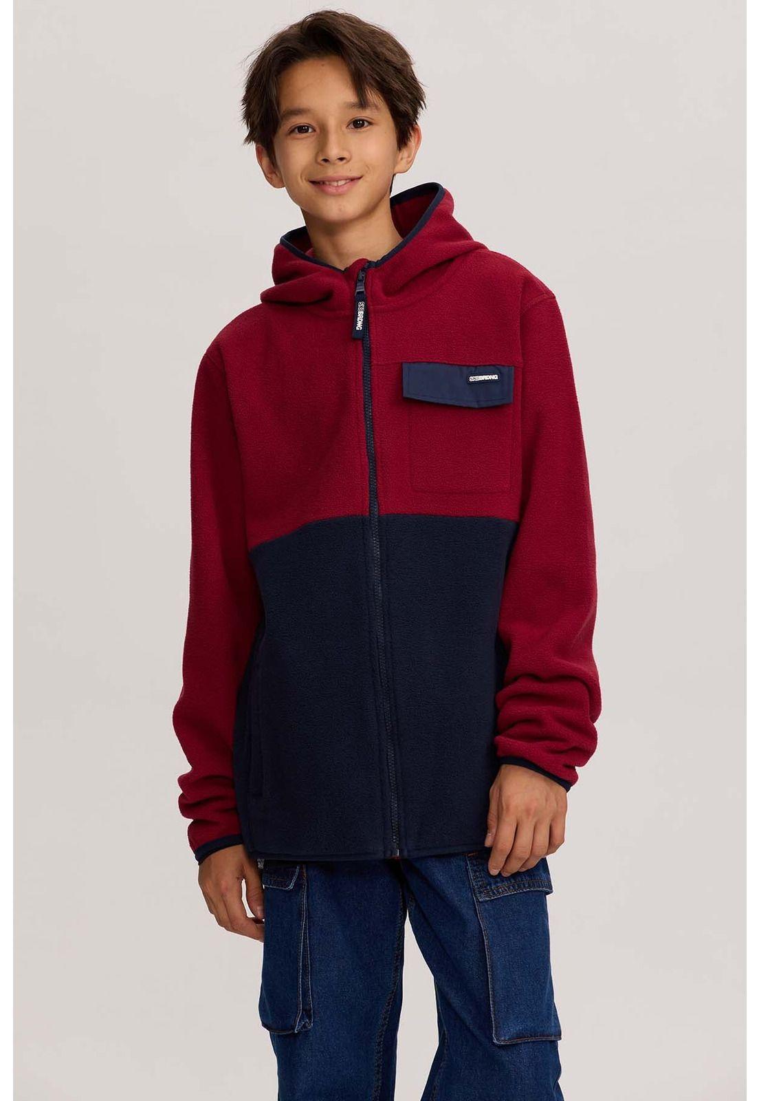 Polar Niño Con Bolsillo Burdeo-0