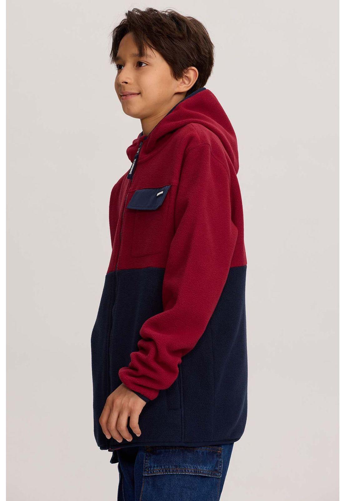Polar Niño Con Bolsillo Burdeo-1