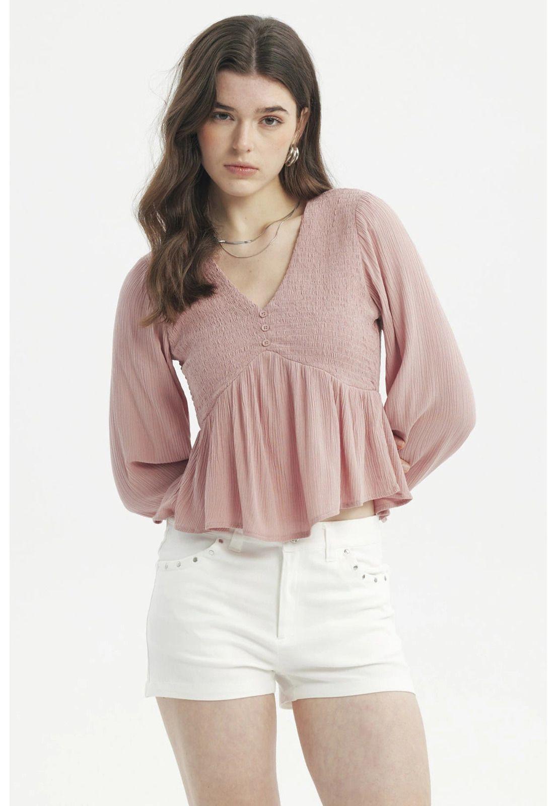 Blusa Mujer Slim Palo Rosa-0