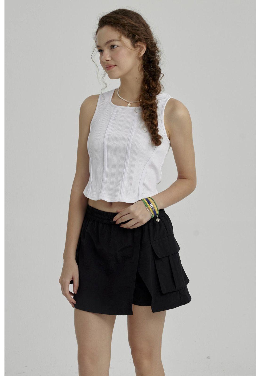 Polera Niña Con Peto Falso Blanco-1