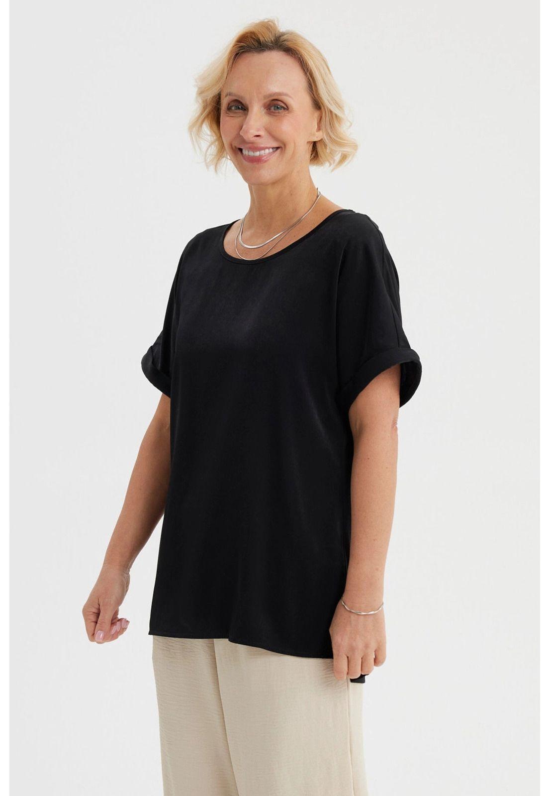 Blusa Mujer Roll Up Negro-1