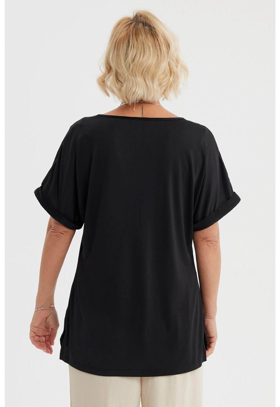 Blusa Mujer Roll Up Negro-2