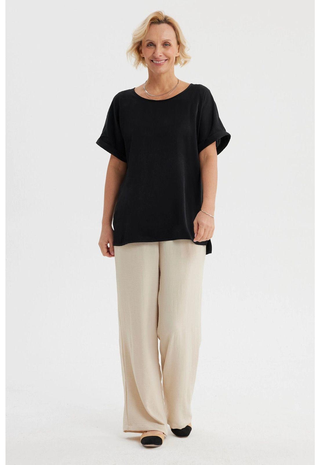 Blusa Mujer Roll Up Negro-3