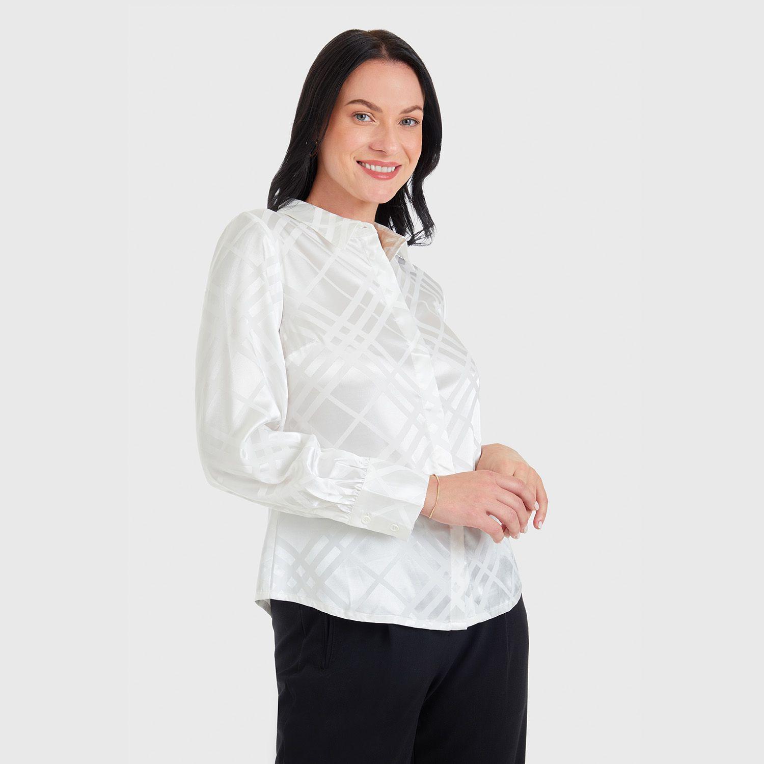 Blusa Con Textura Crudo Mujer-1