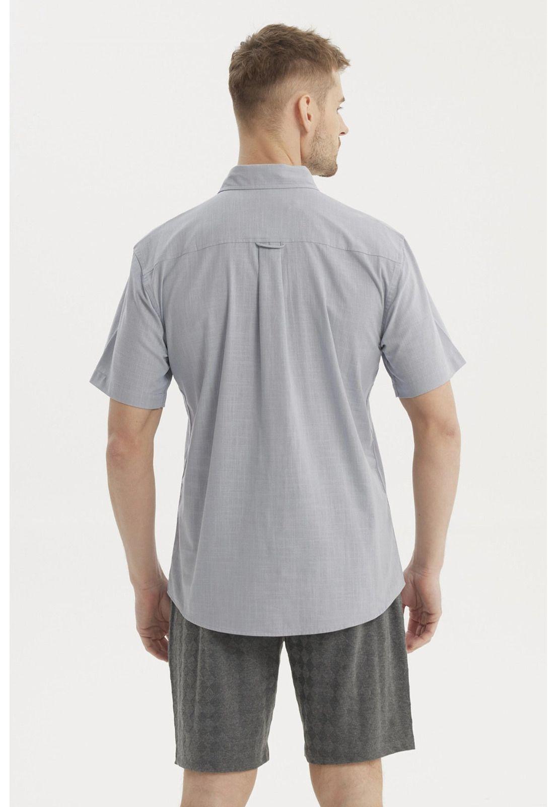 Camisa Hombre Cuello Camisero Azul-2