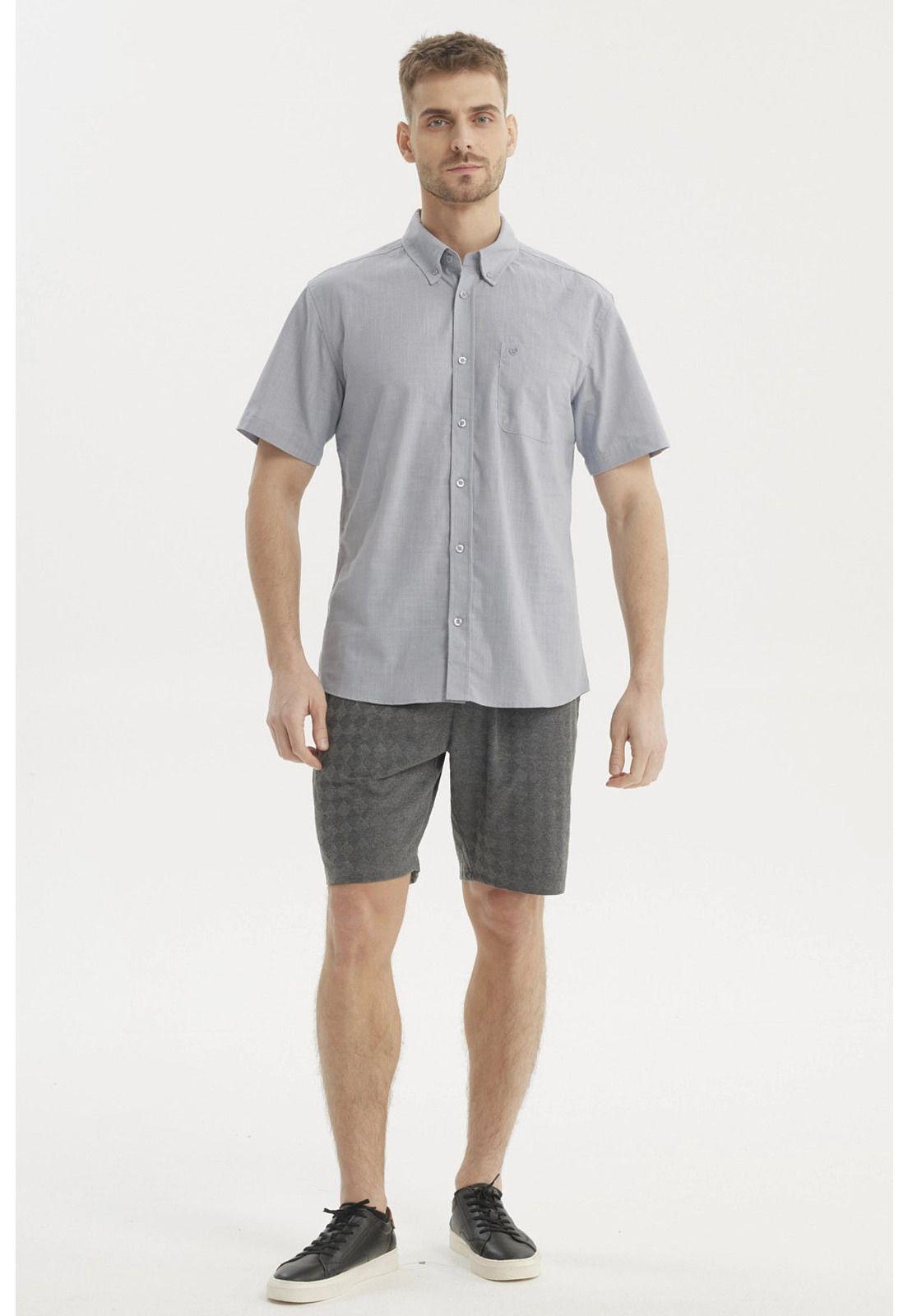 Camisa Hombre Cuello Camisero Azul-3