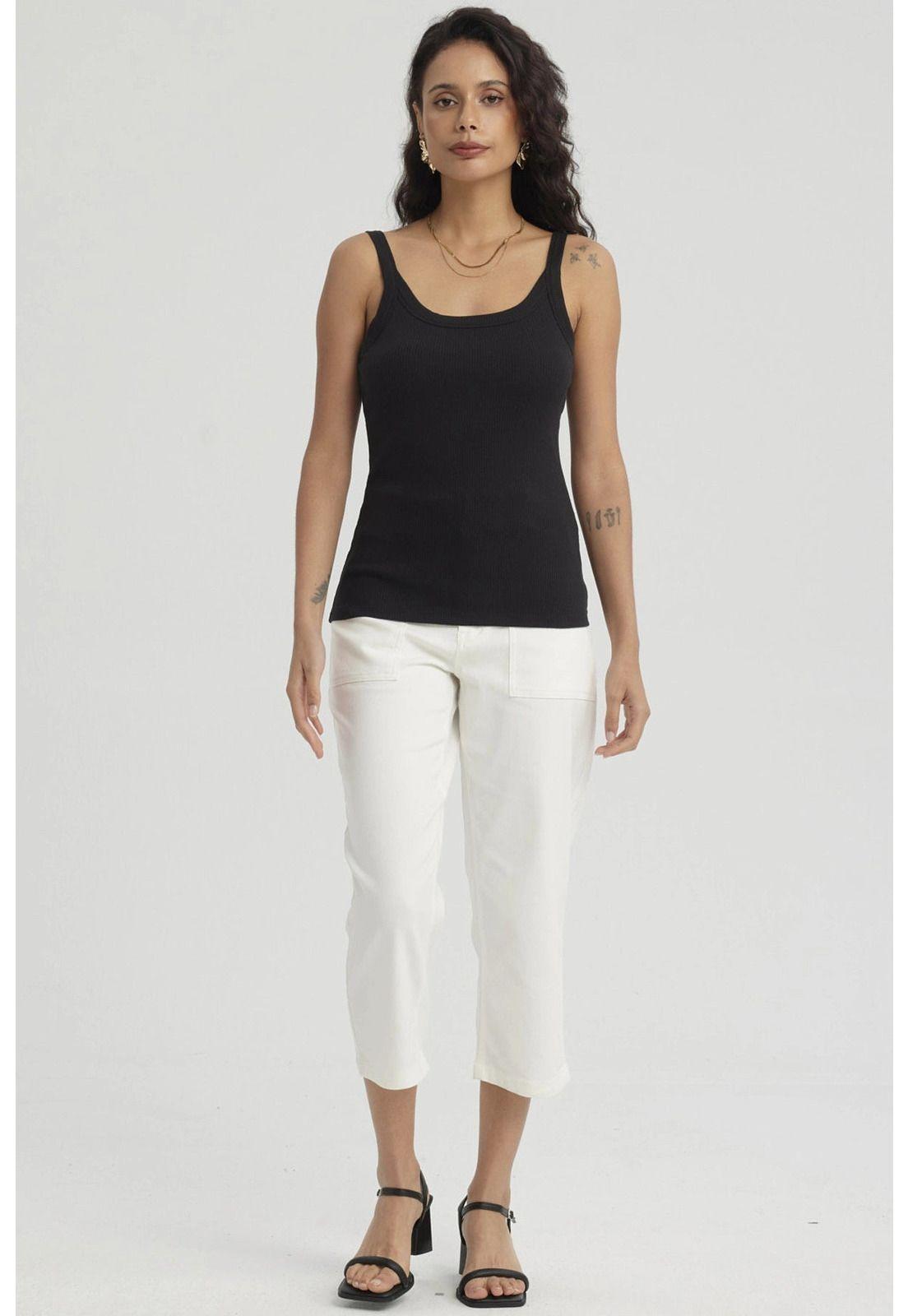 Peto Mujer Rib Pabilo Ancho Negro-1