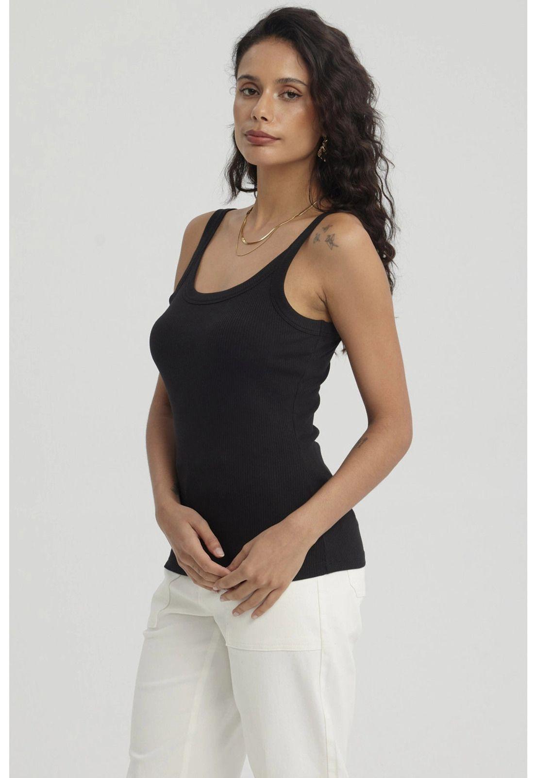 Peto Mujer Rib Pabilo Ancho Negro-3