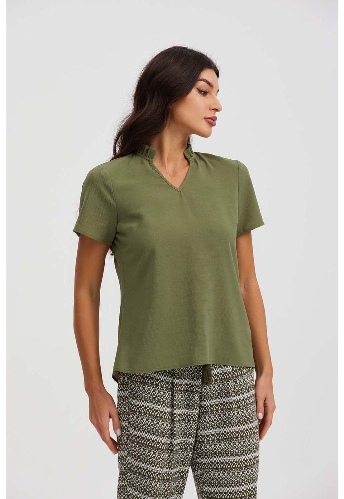 Blusa Mujer Doble Capa Espalda Verde-1