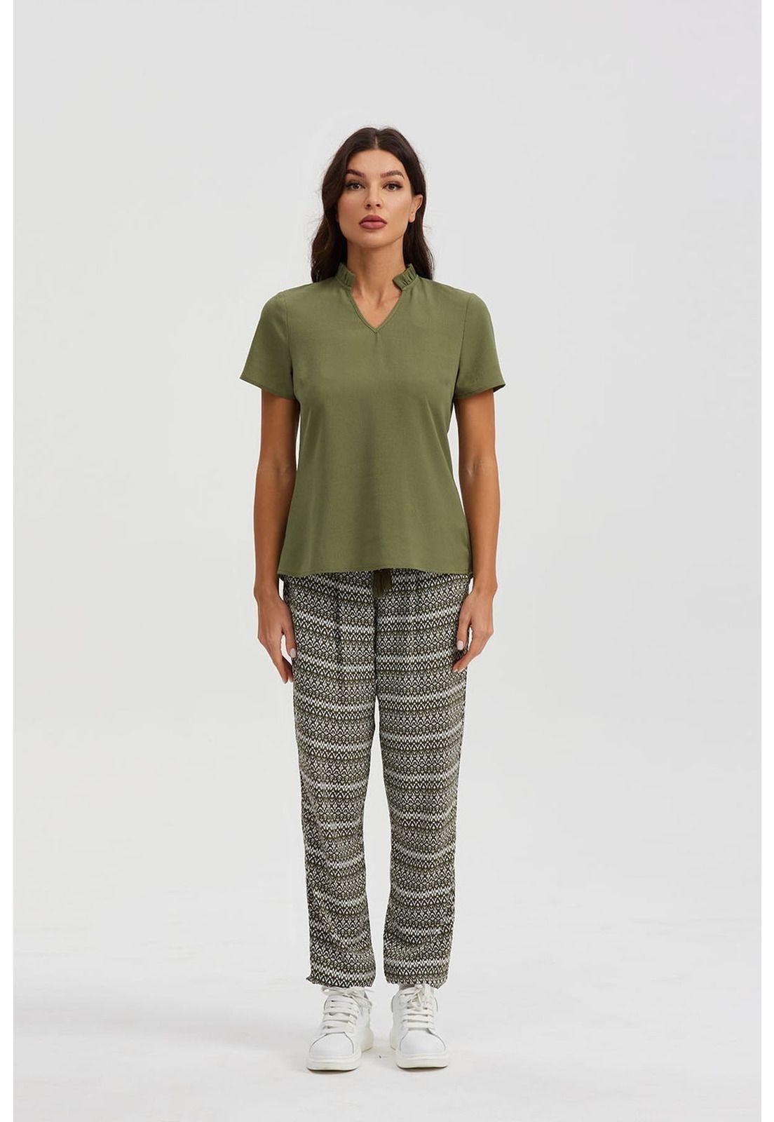 Blusa Mujer Doble Capa Espalda Verde-3