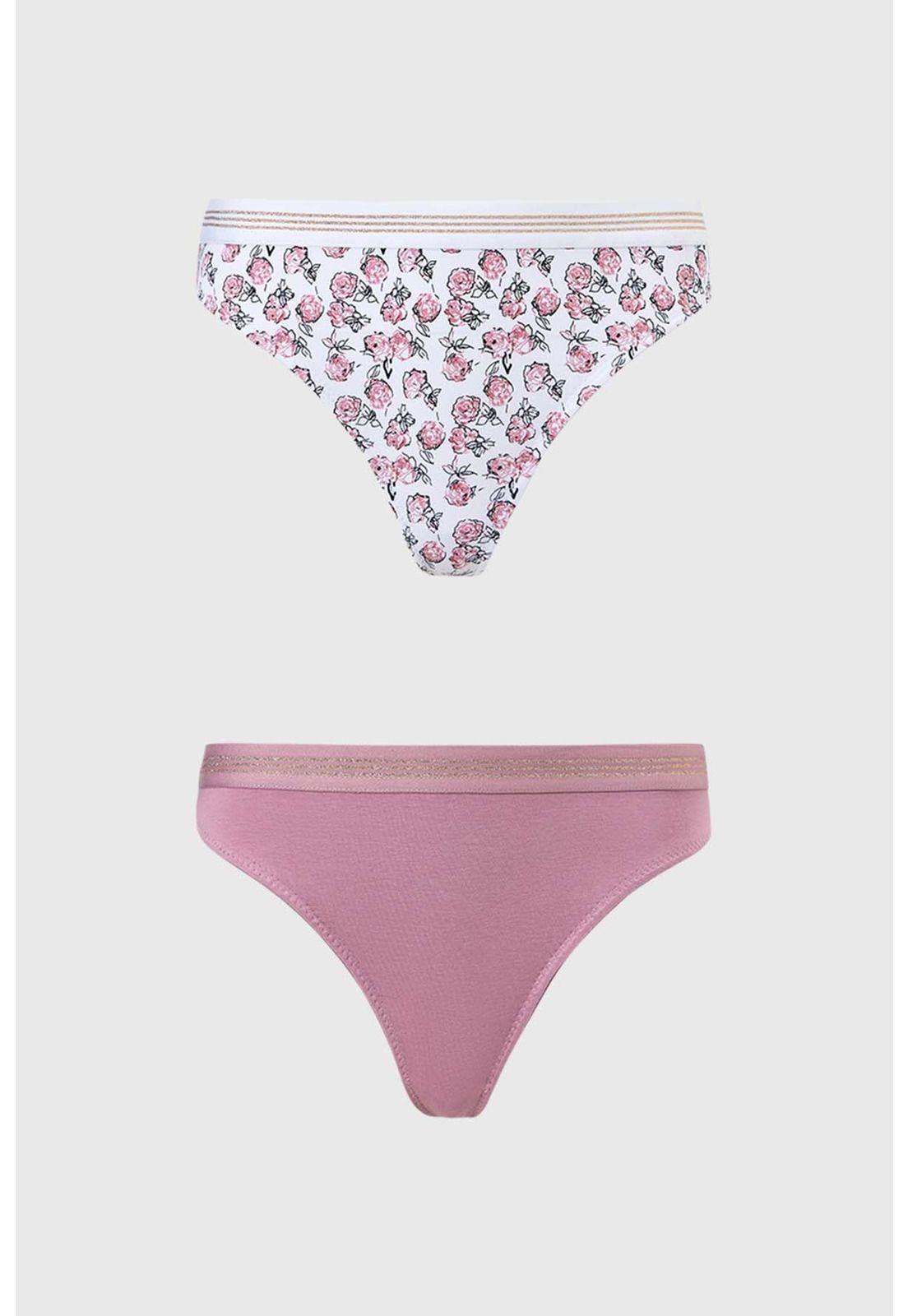 Calzón Mujer Bipack Colaless Full Print Blanco-0