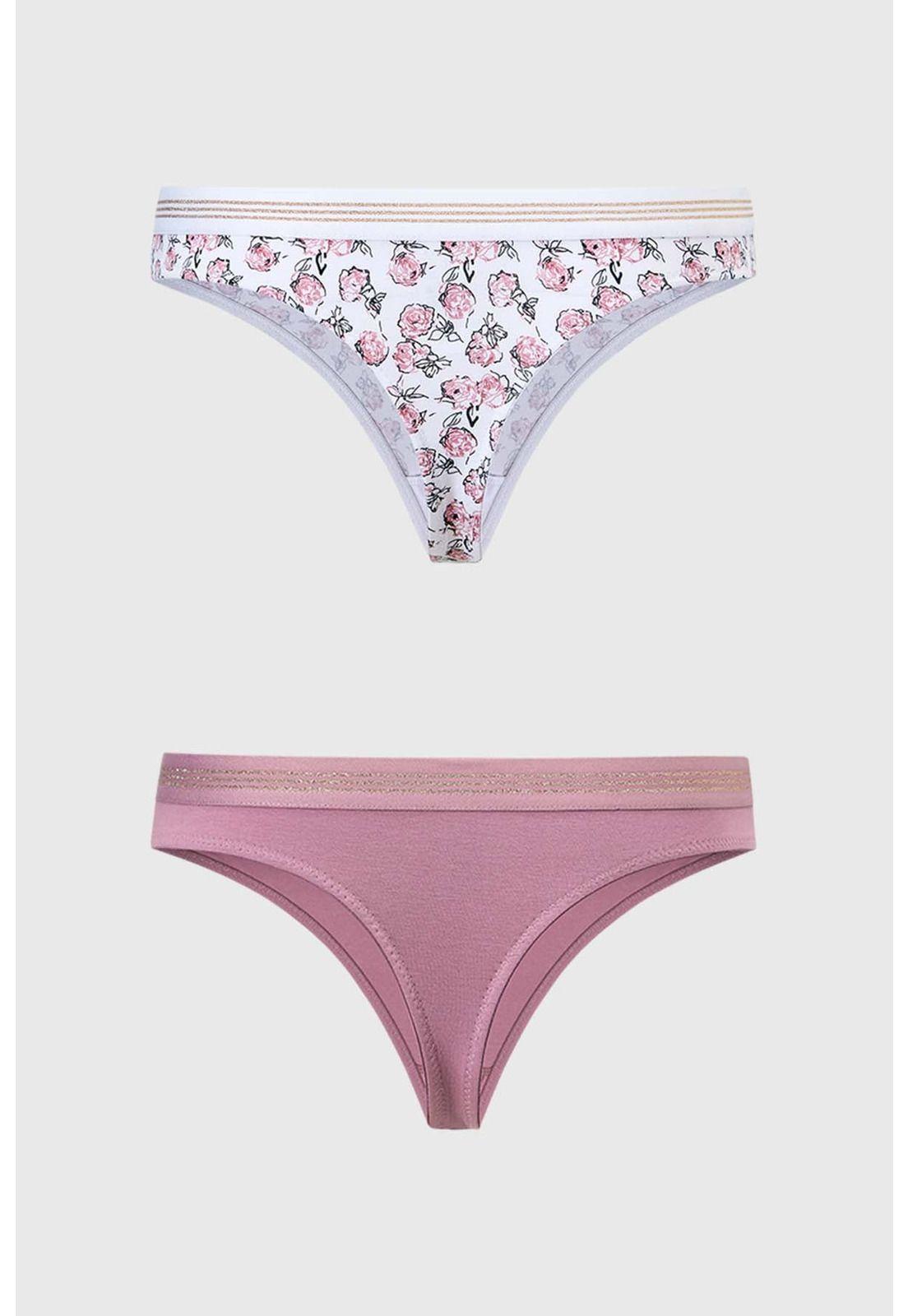 Calzón Mujer Bipack Colaless Full Print Blanco-1