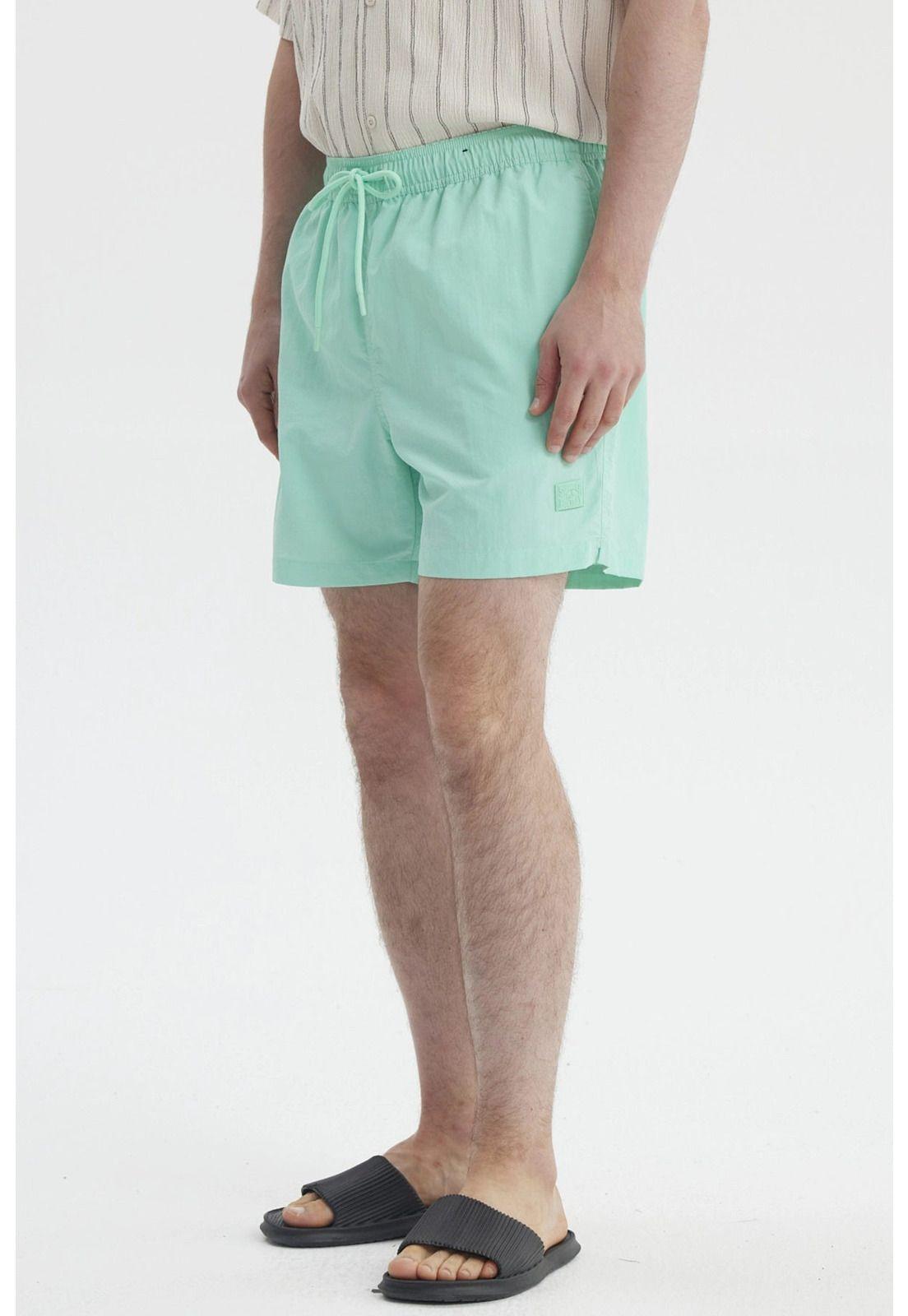 Short de Baño Hombre Liso Verde Agua-1