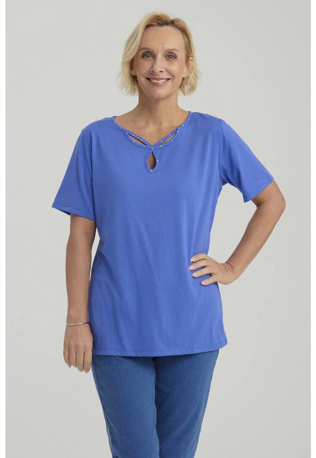 Polera Mujer Lisa Apertura Azulino-4