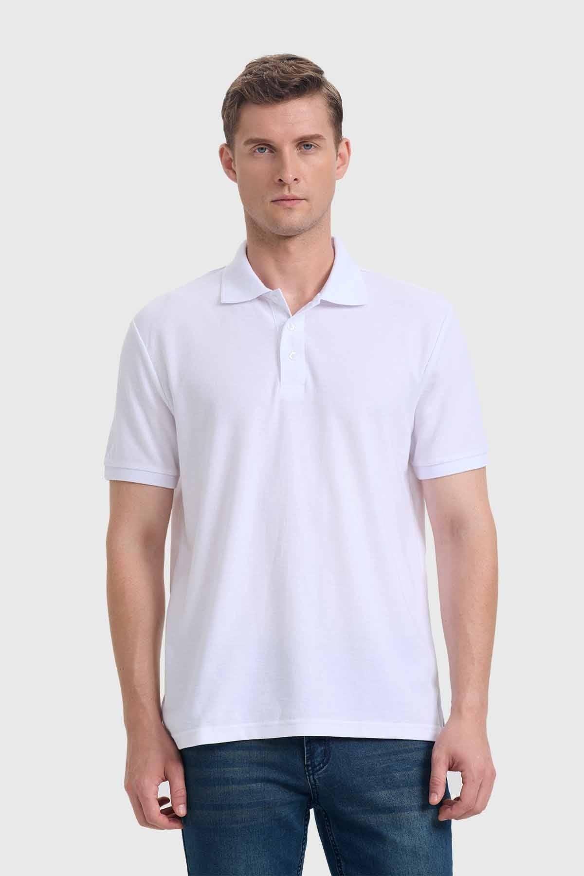 Polera Hombre Piqué Básica Blanco-0