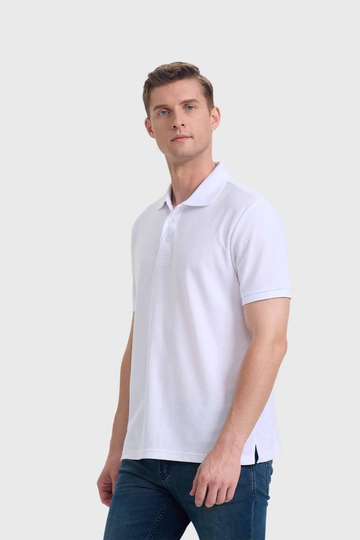 Polera Hombre Piqué Básica Blanco-1