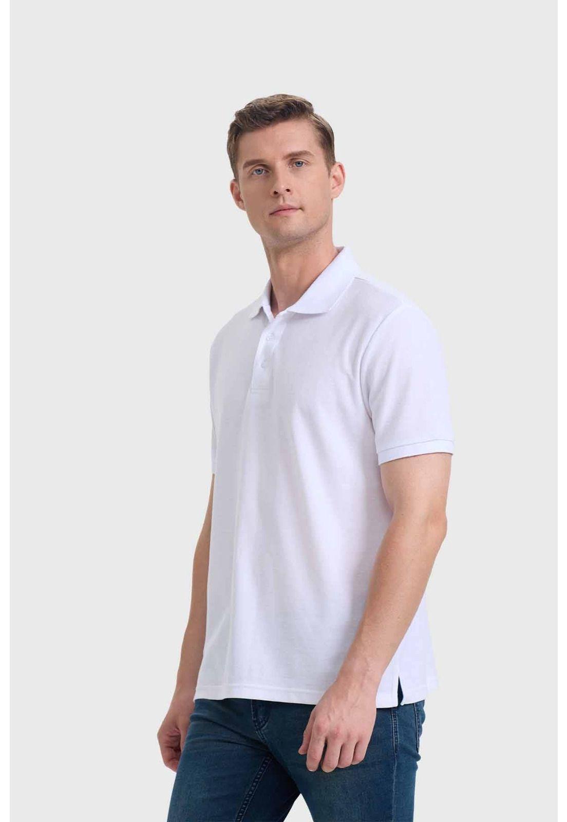 Polera Hombre Piqué Básica Blanco - ll-1
