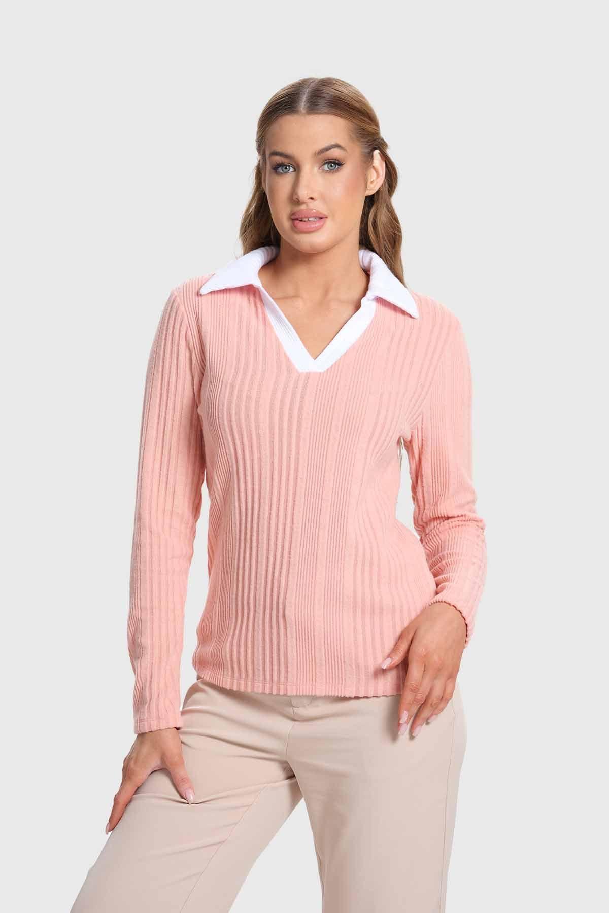Polera Mujer Camman Rib Rosado-1