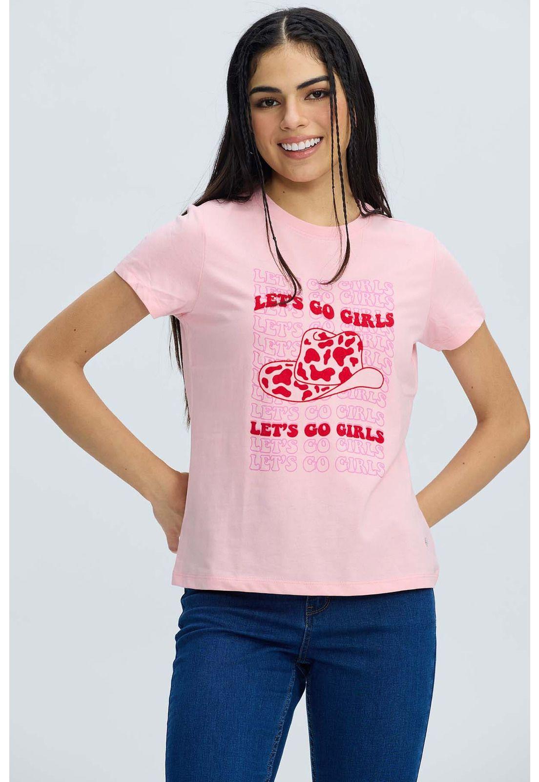 Polera Mujer Básica Print Palo Rosa-0