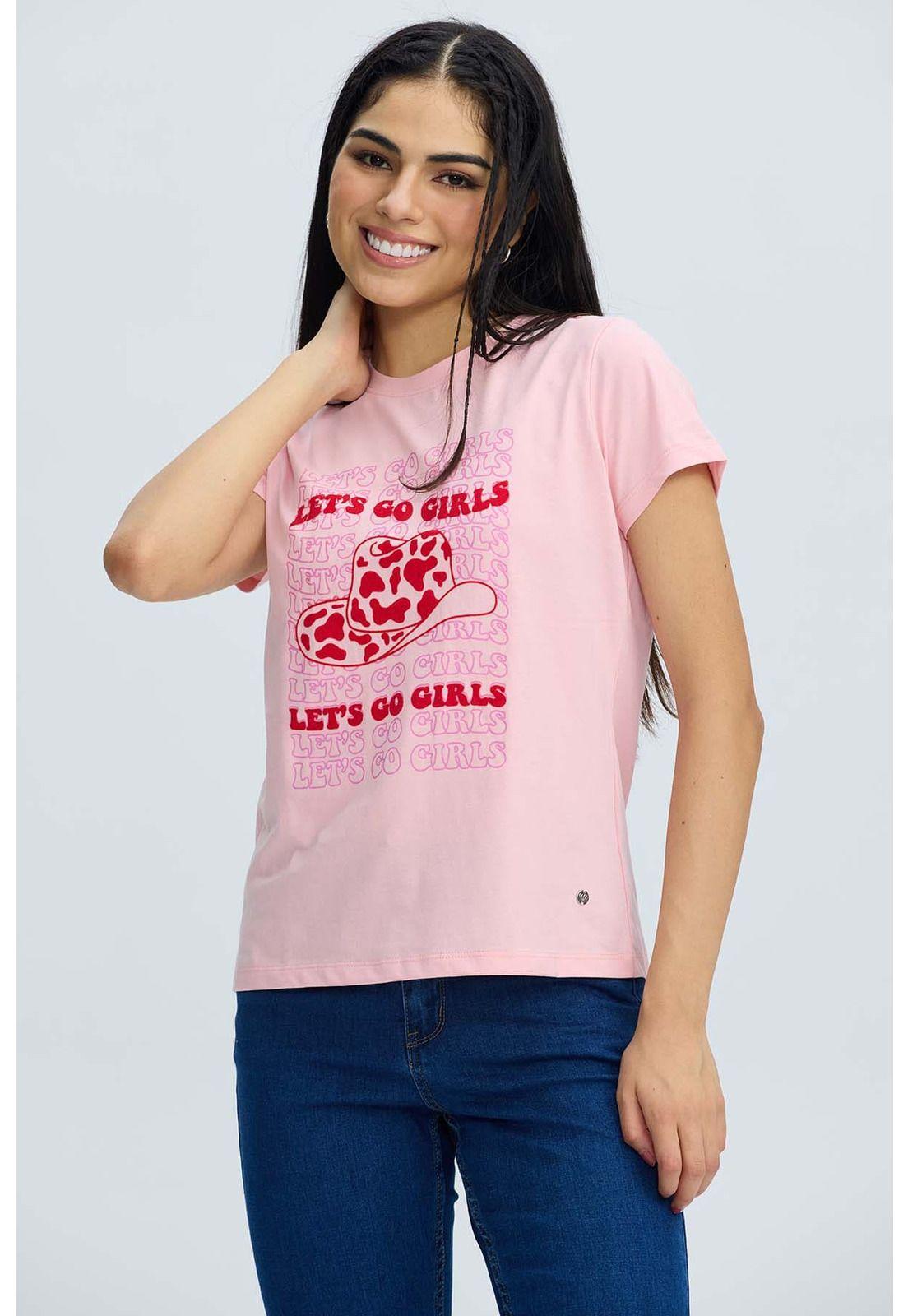 Polera Mujer Básica Print Palo Rosa-1