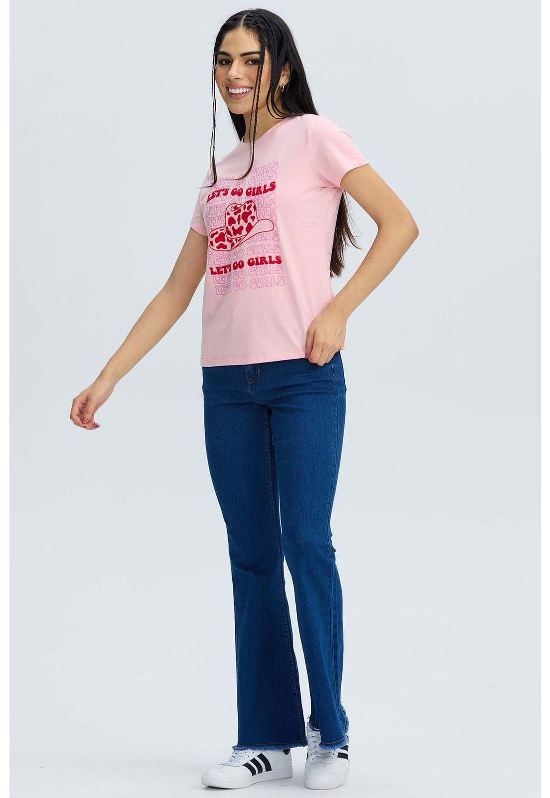 Polera Mujer Básica Print Palo Rosa-3