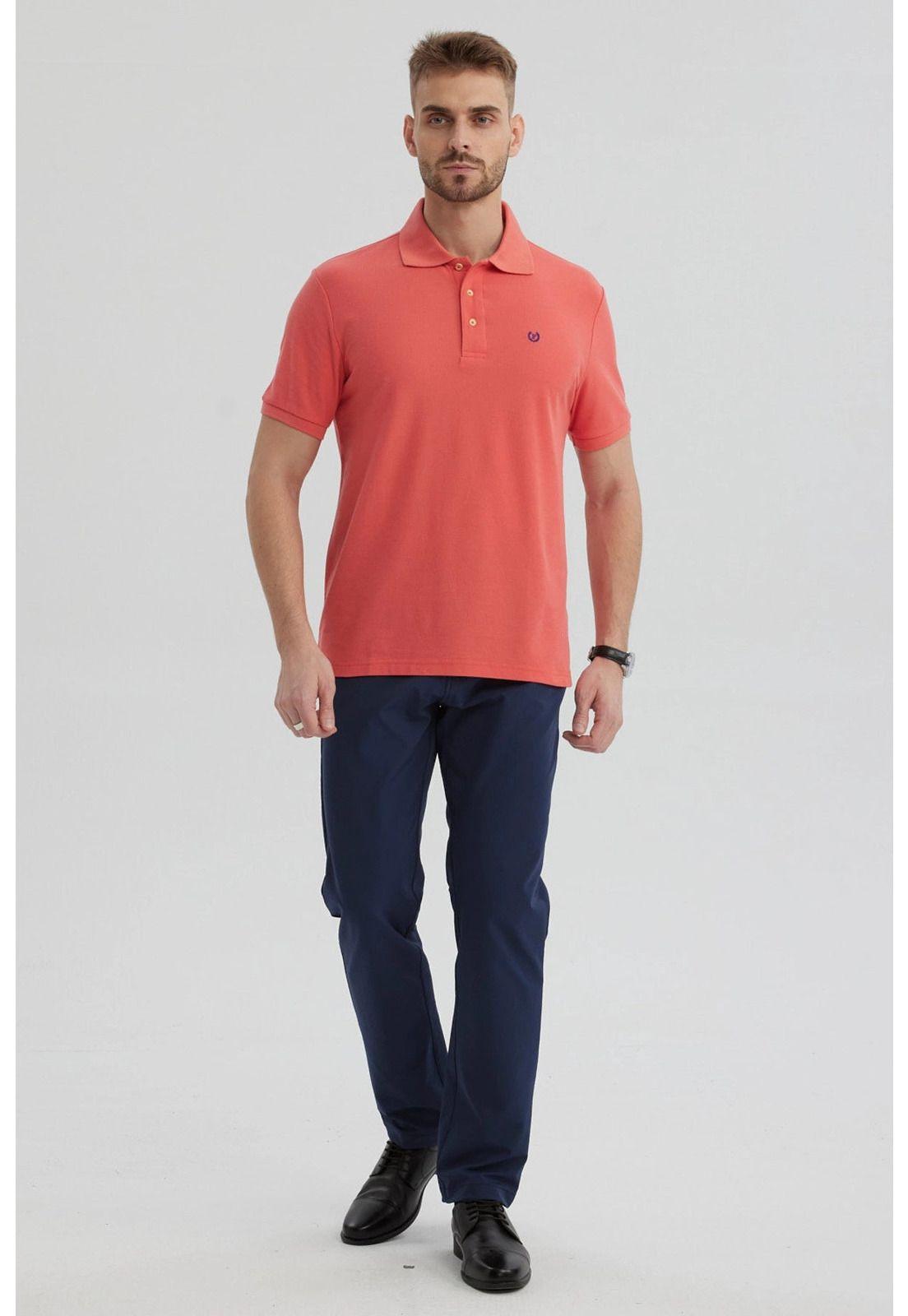 Polera Hombre Pique Básica Lisa Sandía - lll-3