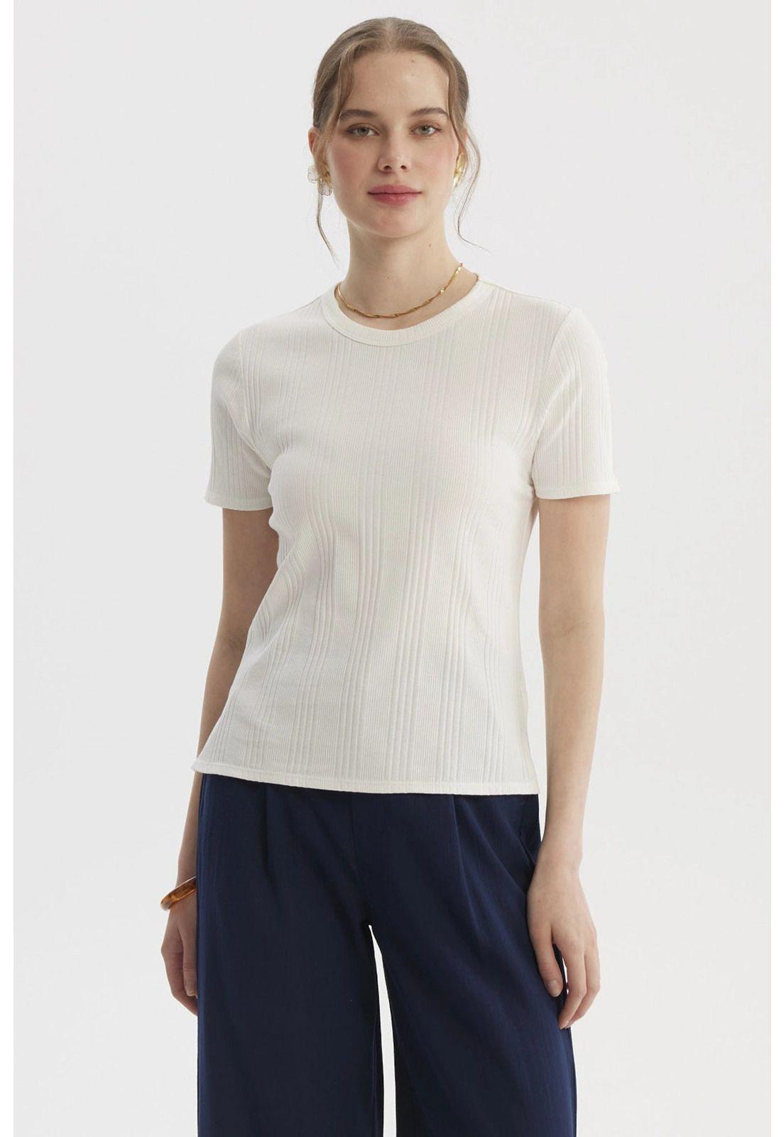 Polera Mujer Lisa Rib Crudo- ll-0