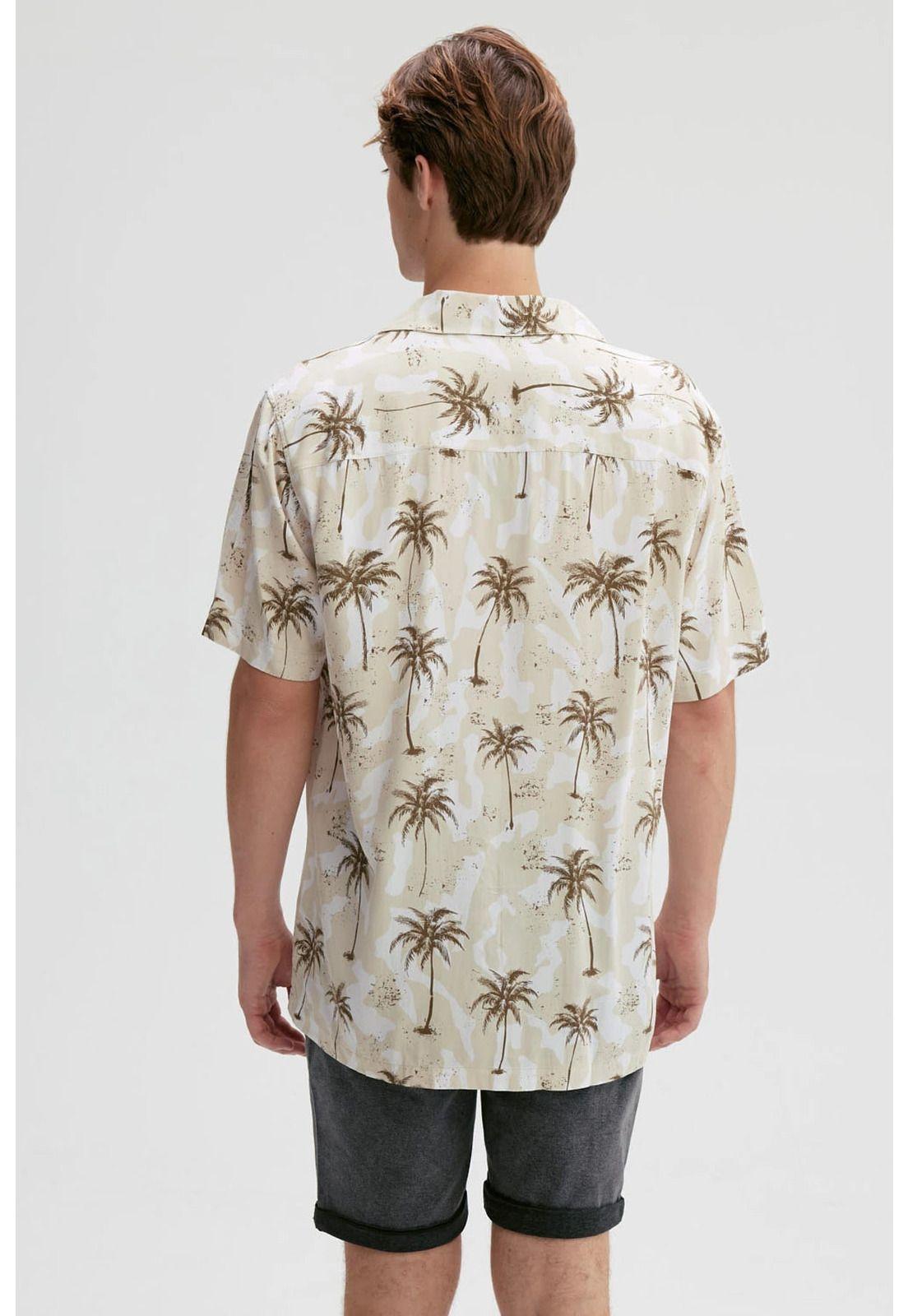 Camisa Hombre Full Print Beige-2