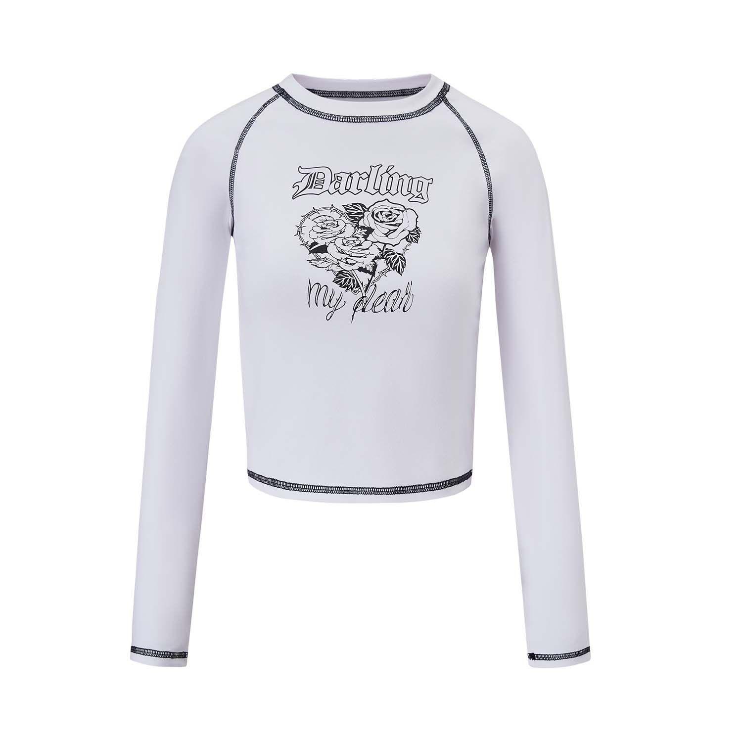 Polera Niña Estampado Blanco-0