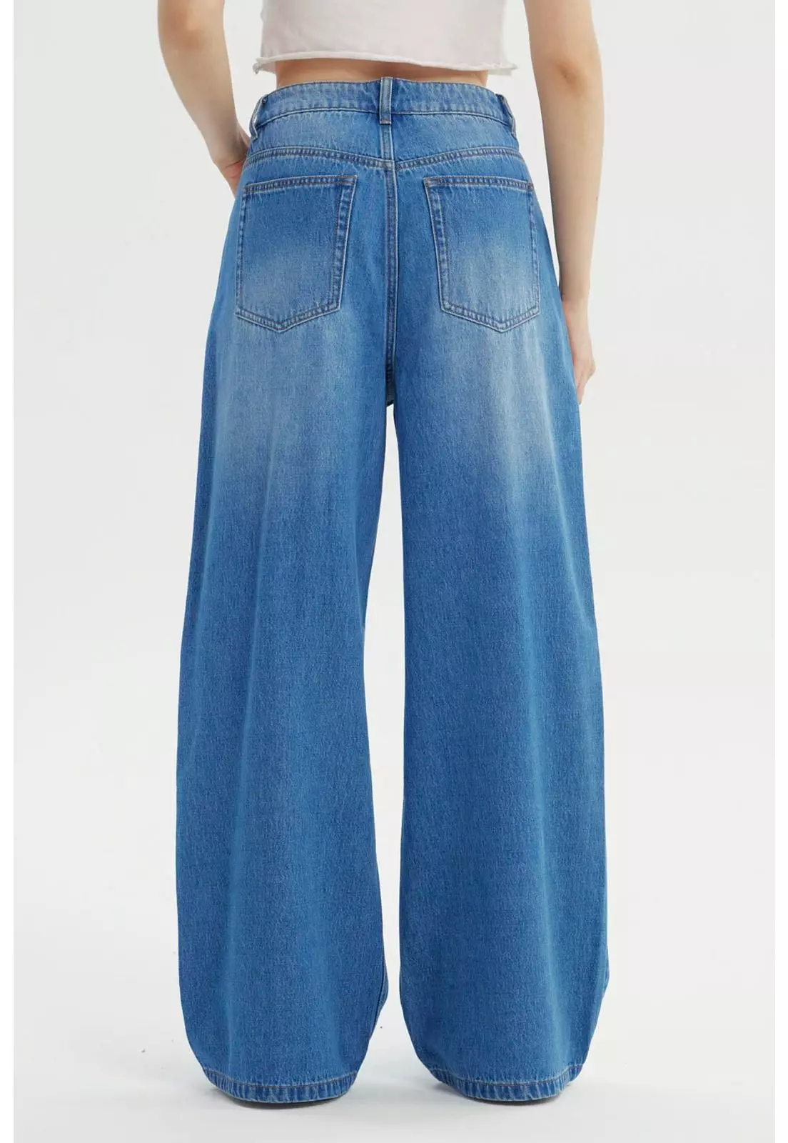 Jeans Mujer Wide Leg Azul-2