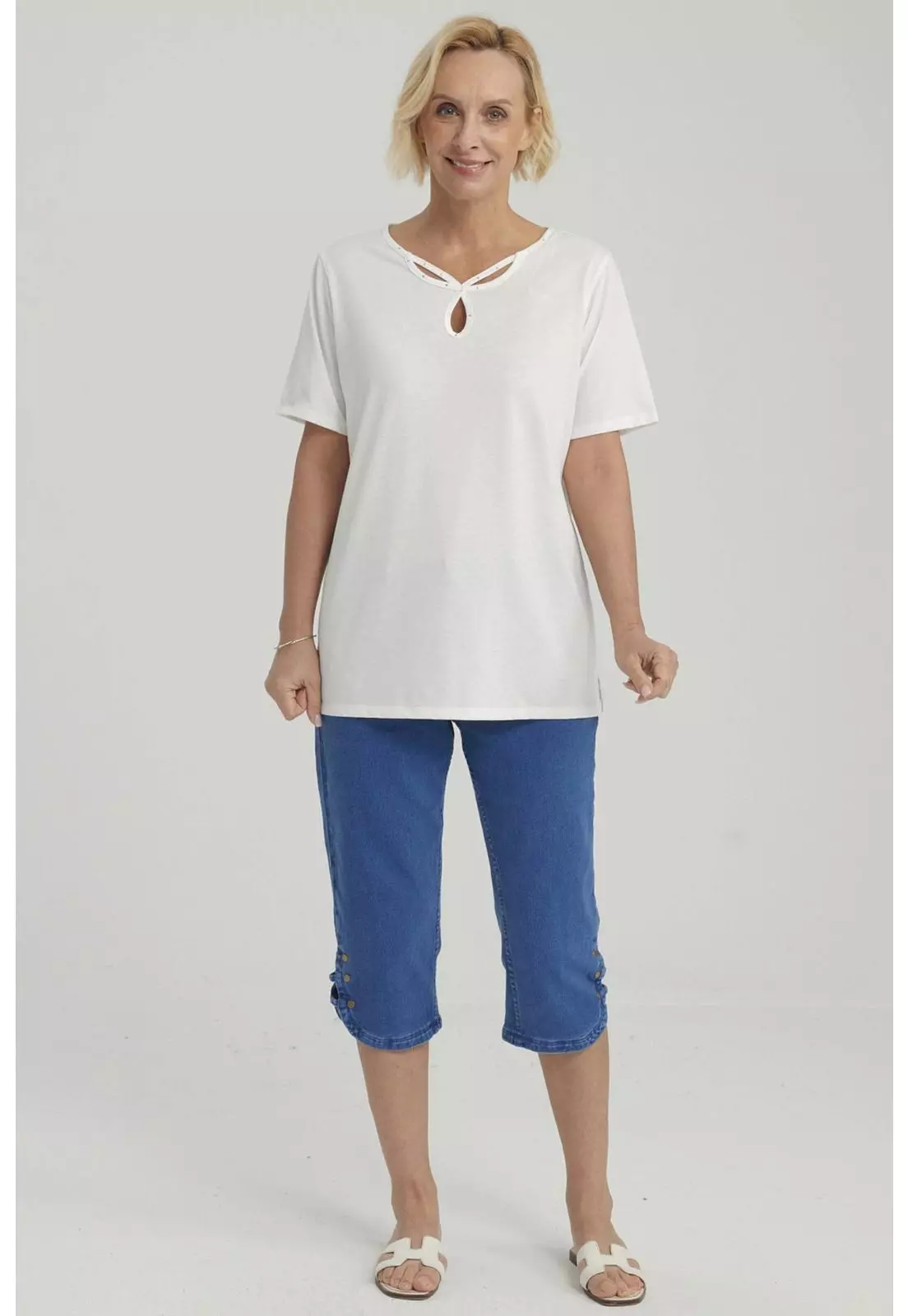 Polera Mujer Lisa Apertura Crudo-1